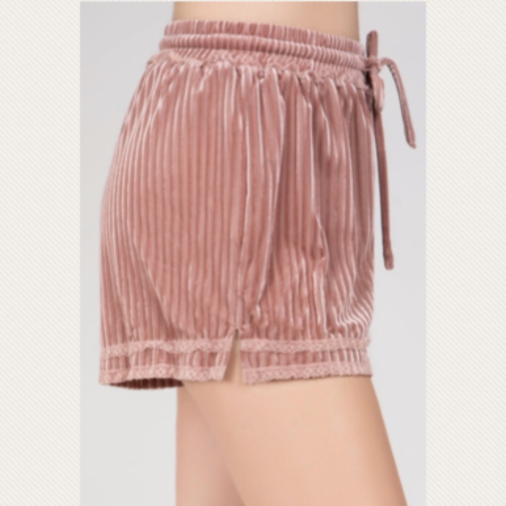 POL Velvet Burnout Vertical Stripe Shorts - Picture 4 of 9